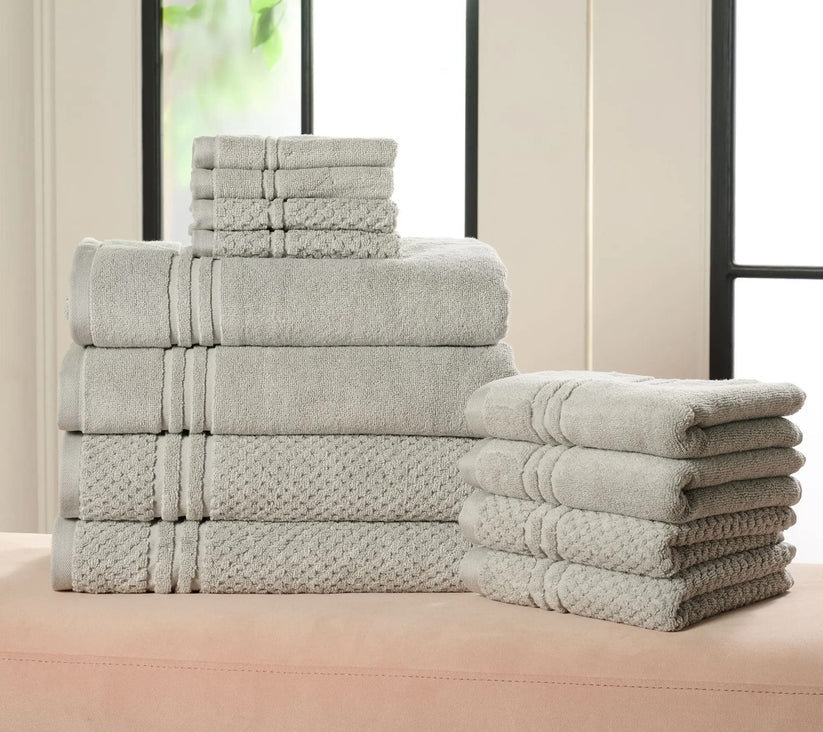 🎁Today 50% OFF-100% Cotton BathroomTowel Set, 12 Pieces -Soft, Quick-Drying &Durable Towels for Home
