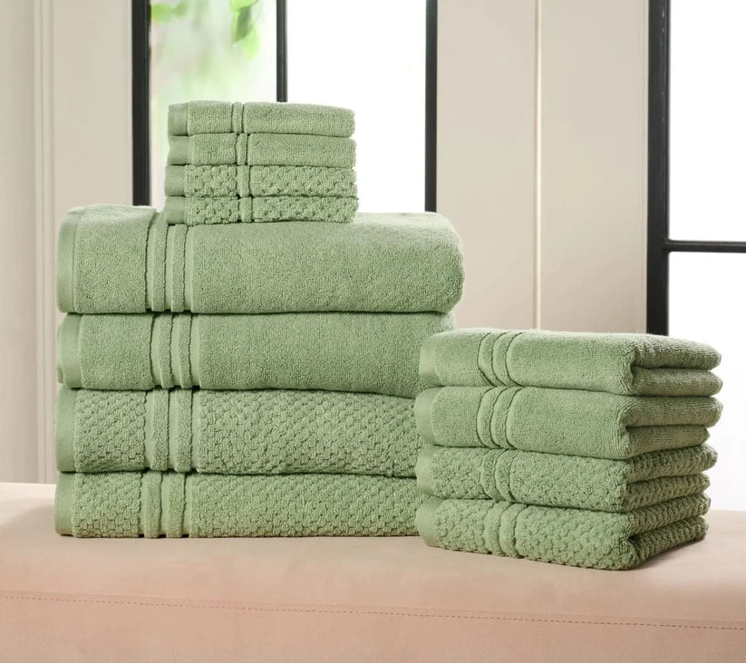 🎁Today 50% OFF-100% Cotton BathroomTowel Set, 12 Pieces -Soft, Quick-Drying &Durable Towels for Home