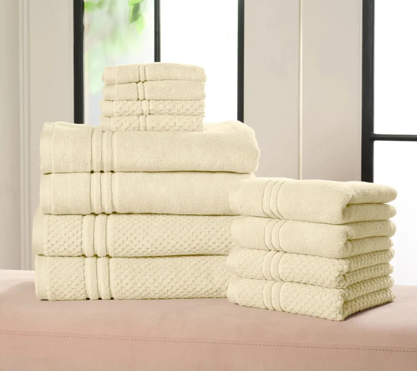 🎁Today 50% OFF-100% Cotton BathroomTowel Set, 12 Pieces -Soft, Quick-Drying &Durable Towels for Home