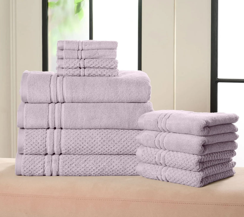 🎁Today 50% OFF-100% Cotton BathroomTowel Set, 12 Pieces -Soft, Quick-Drying &Durable Towels for Home