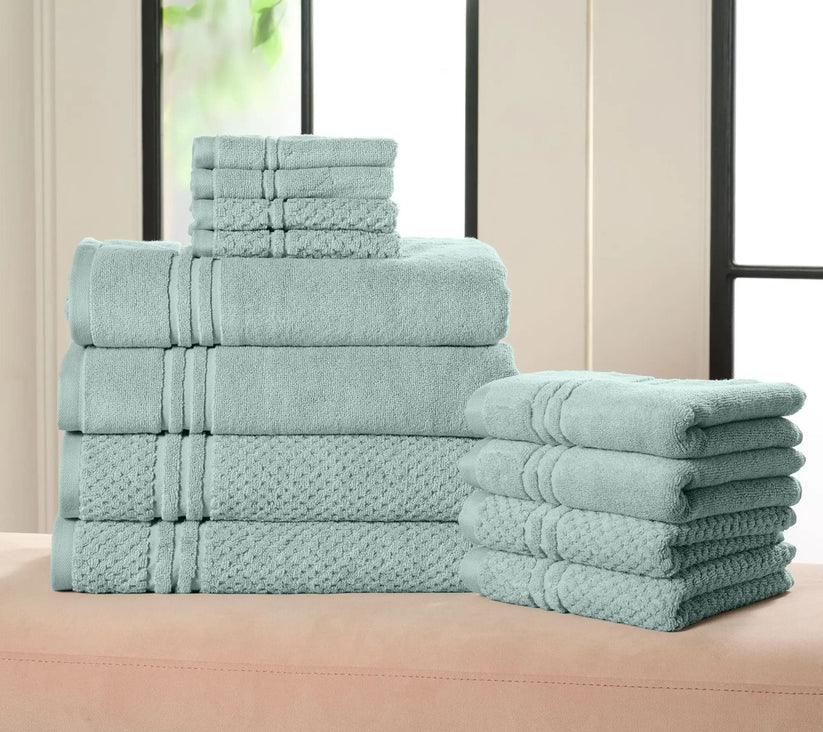 🎁Today 50% OFF-100% Cotton BathroomTowel Set, 12 Pieces -Soft, Quick-Drying &Durable Towels for Home
