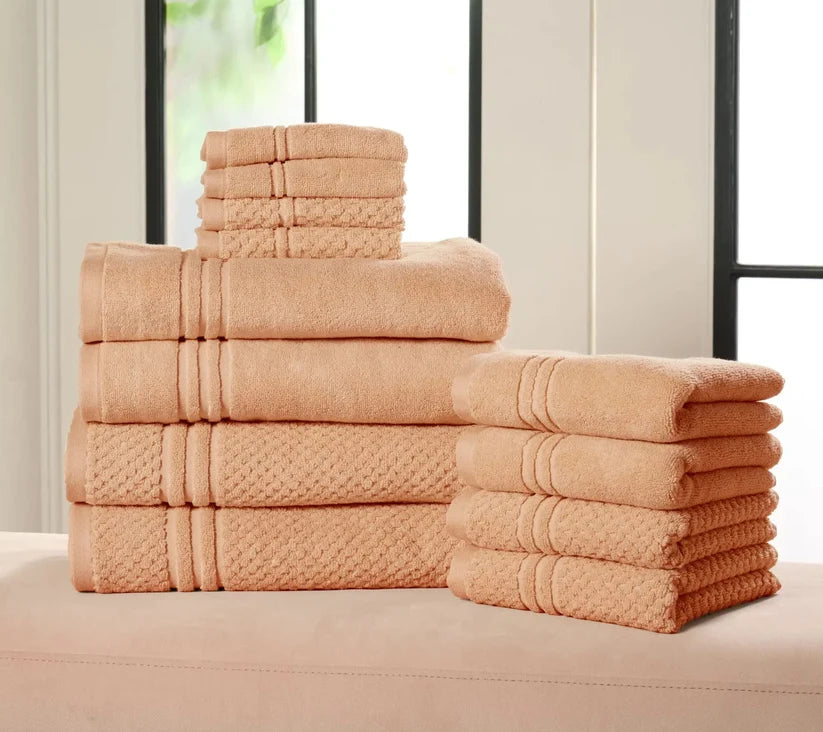 🎁Today 50% OFF-100% Cotton BathroomTowel Set, 12 Pieces -Soft, Quick-Drying &Durable Towels for Home