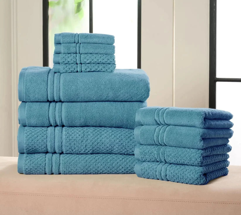 🎁Today 50% OFF-100% Cotton BathroomTowel Set, 12 Pieces -Soft, Quick-Drying &Durable Towels for Home