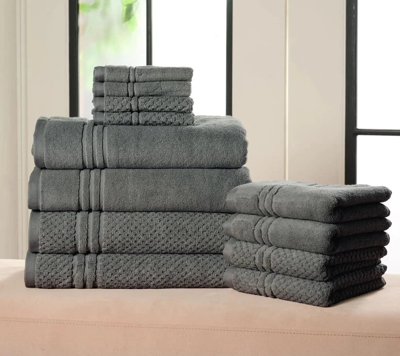 🎁Today 50% OFF-100% Cotton BathroomTowel Set, 12 Pieces -Soft, Quick-Drying &Durable Towels for Home