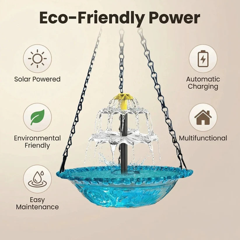 🎁Solar Cascade Hanging Bird Bath Fountain