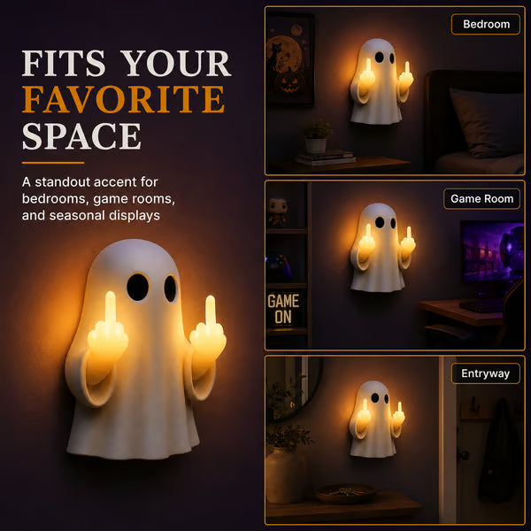 Halloween Ghost Middle Finger Glow Night Light