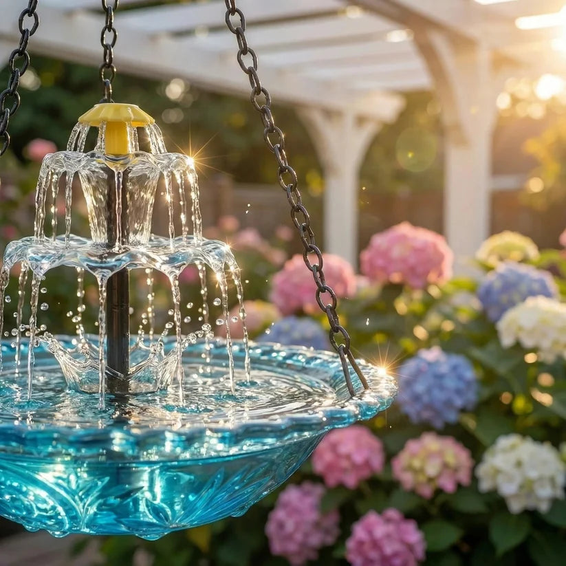 🎁Solar Cascade Hanging Bird Bath Fountain