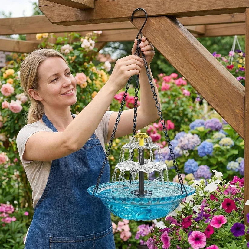 🎁Solar Cascade Hanging Bird Bath Fountain