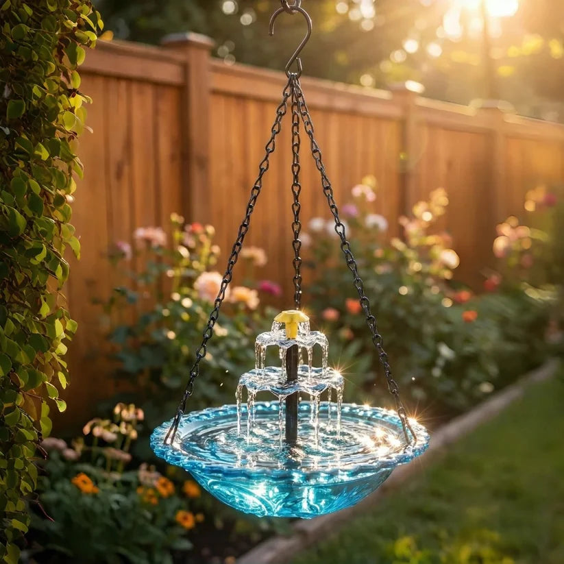 🎁Solar Cascade Hanging Bird Bath Fountain