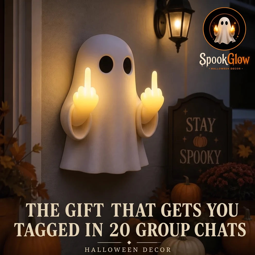 Halloween Ghost Middle Finger Glow Night Light